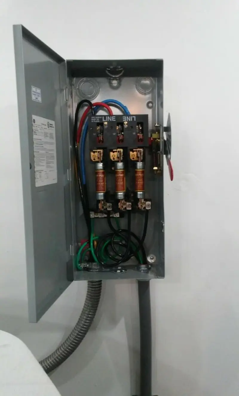 Three-phase disconnect switch installed for Electrical Wiring & Rewiring in Magna